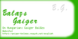 balazs gaiger business card
