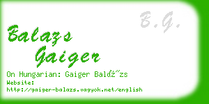 balazs gaiger business card